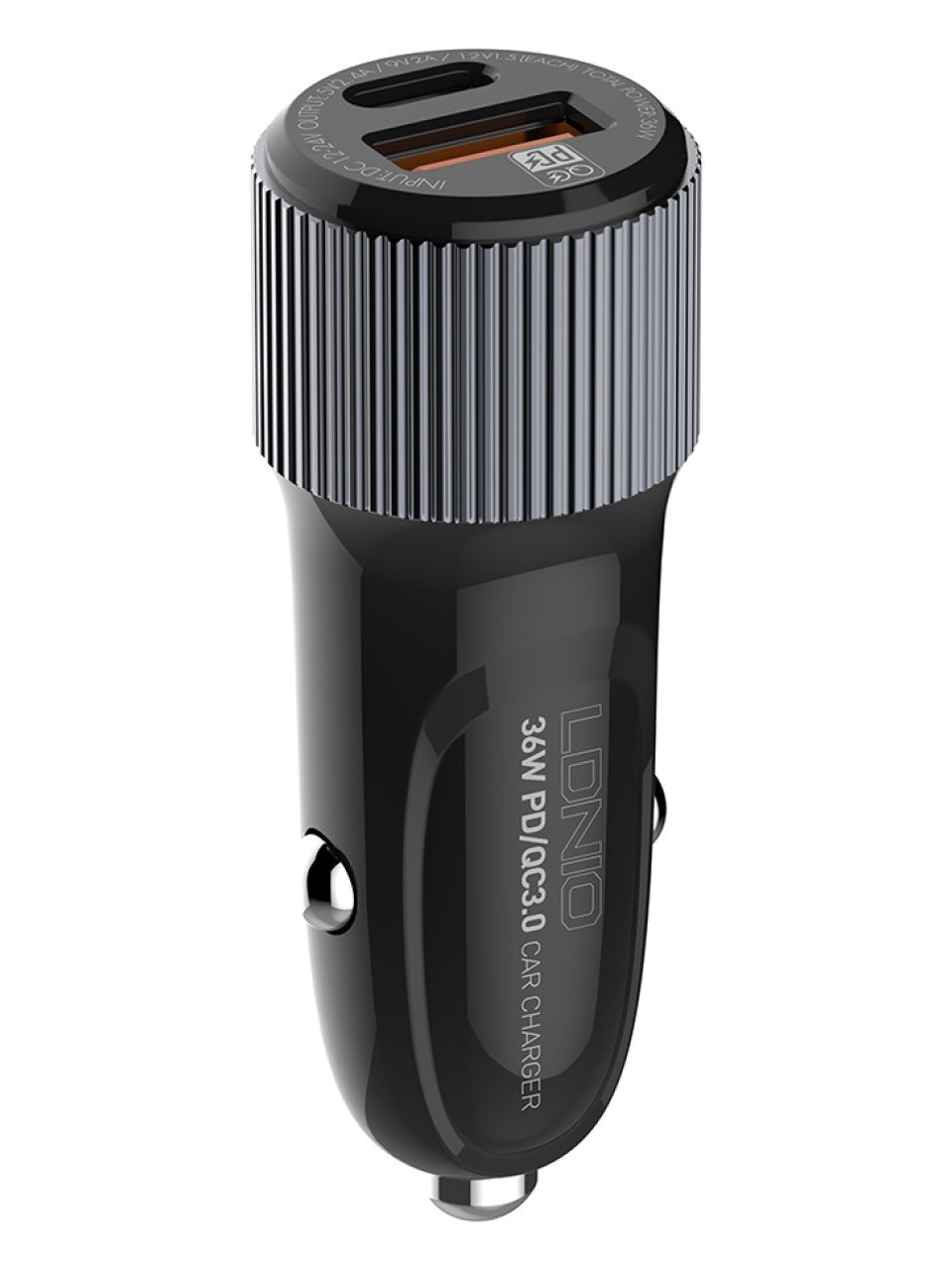 Автомобильное зарядное устройство LDNIO C510Q 2*USB（A,C) Lightning Чёрный