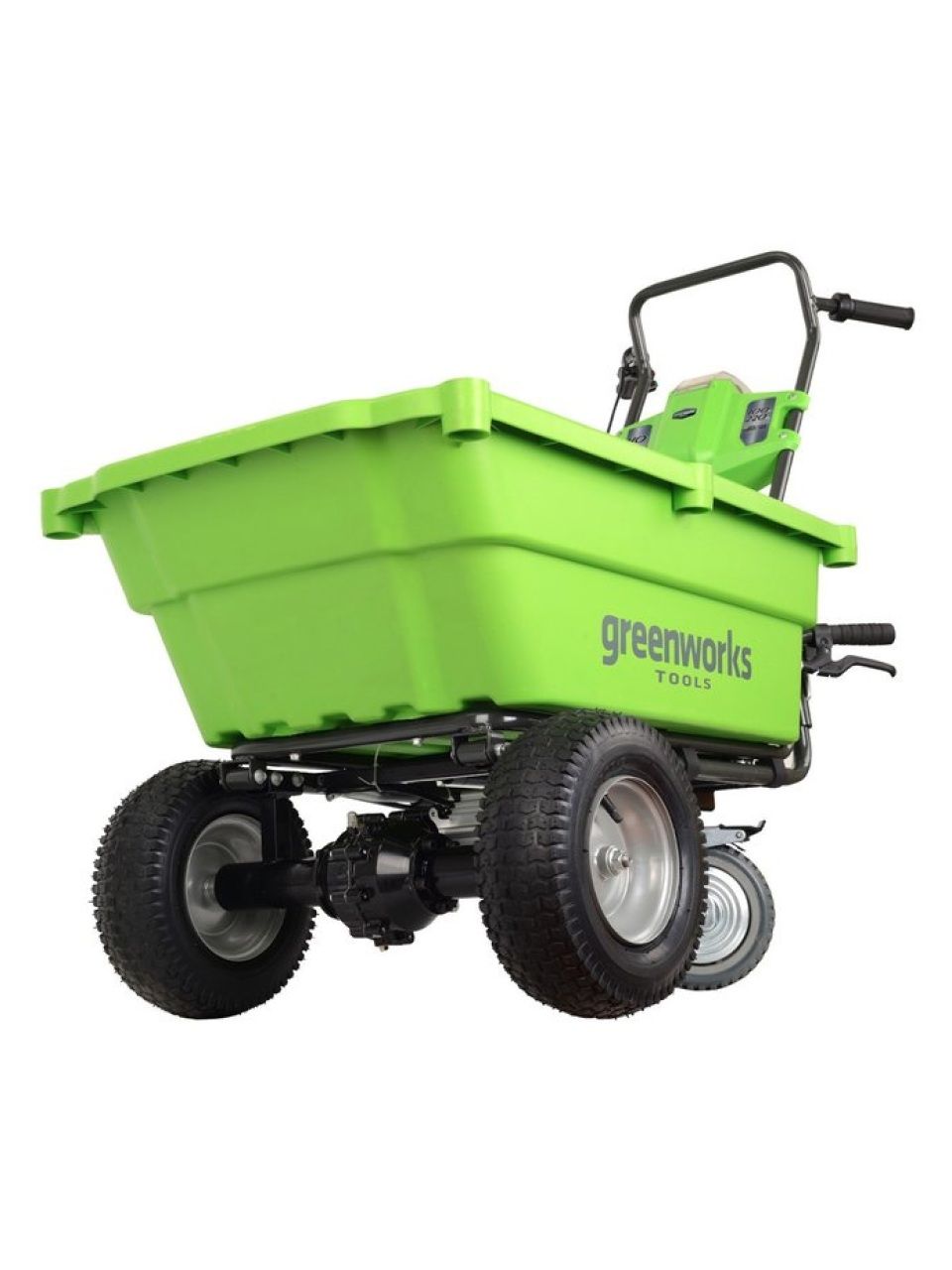Садовая тележка самоходная Greenworks 40V 106 л с 1хАКБ 4 Ач и ЗУ