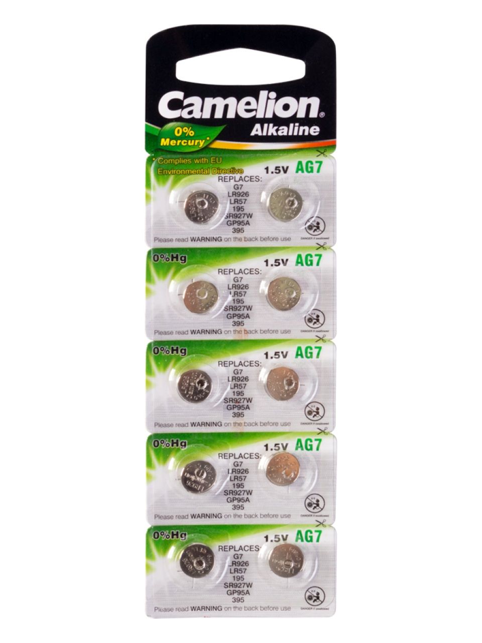 Батарейка CAMELION Alkaline AG7-BP10(0%Hg) 10 шт. в блистере