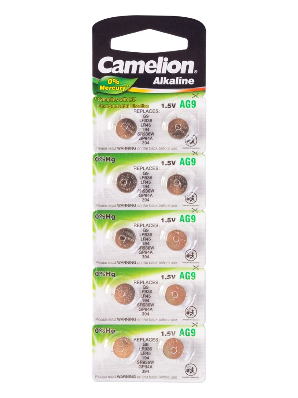 Батарейка CAMELION Alkaline AG9-BP10(0%Hg) 10 шт. в блистере