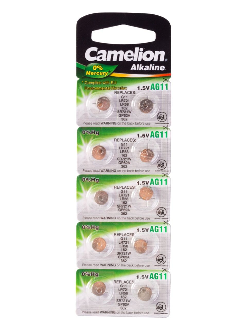 Батарейка CAMELION Alkaline AG11-BP10(0%Hg) 10 шт. в блистере