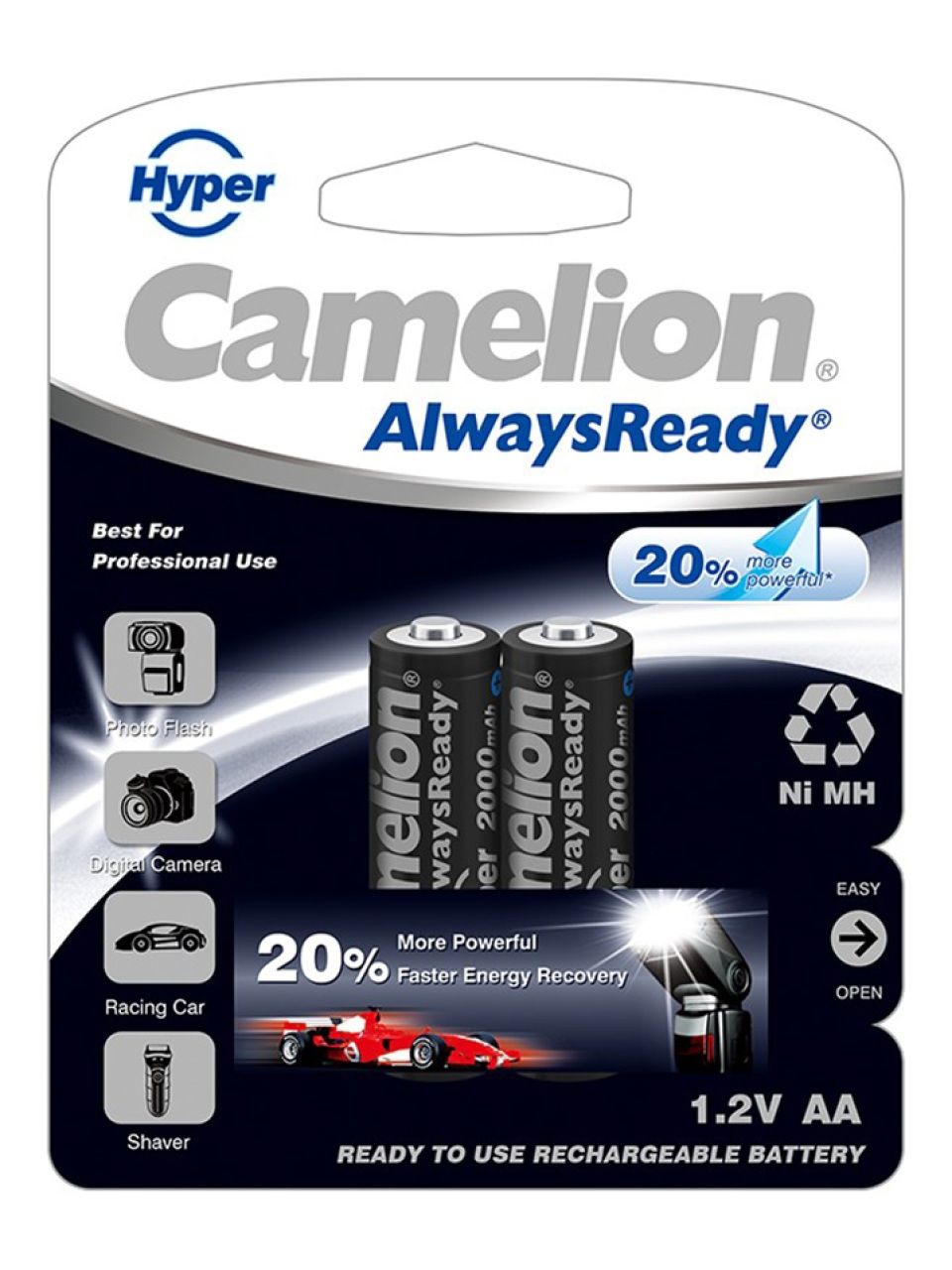Аккумулятор CAMELION AlwaysReady "Hyper" Rechargeable Ni-MH NH-AA2000HPBP2 2 шт. в блистере