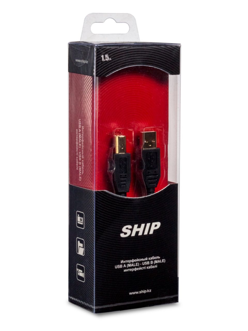 Интерфейсный кабель A-B SHIP SH7013-1.5B Hi-Speed USB 2.0 30В