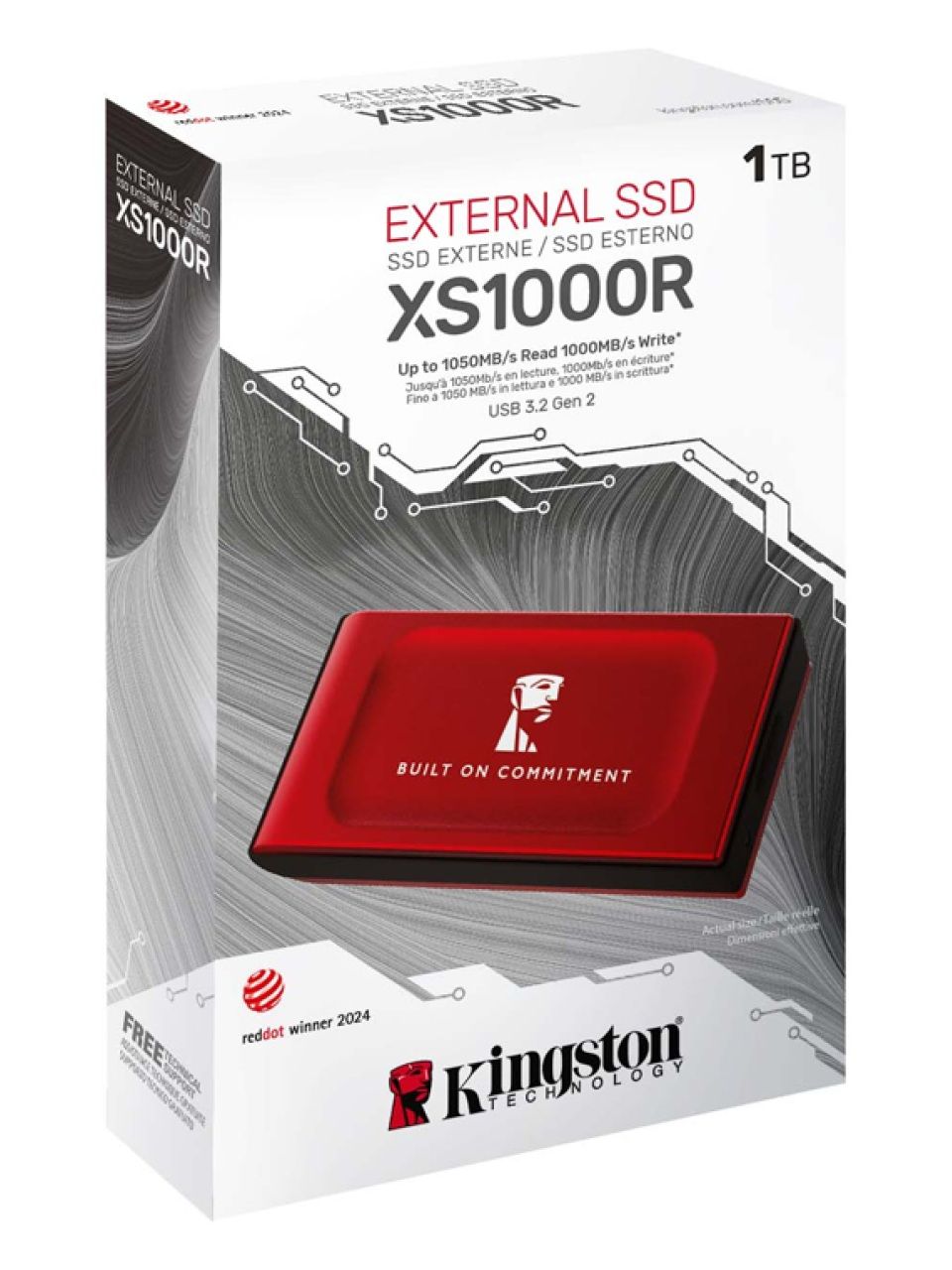Внешний SSD диск Kingston 1TB XS1000 Красный