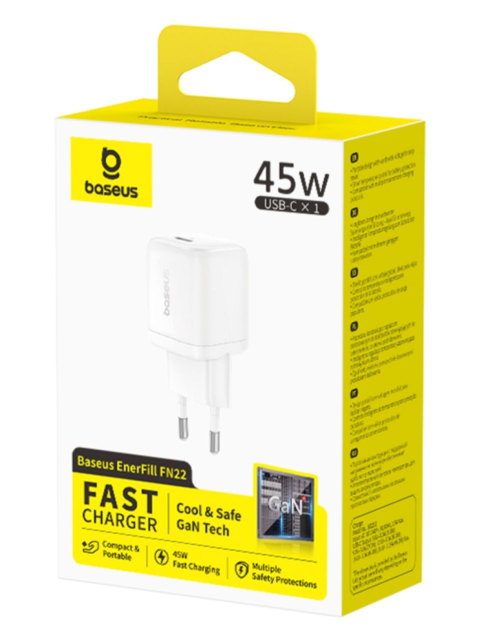 Адаптер питания Baseus FN22 1C 45W EU Moon White (E0123301)