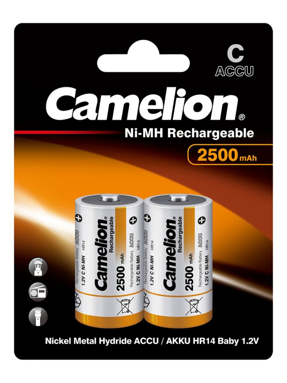 Аккумулятор CAMELION Rechargeable Ni-MH NH-C2500BP2 2 шт. в блистере