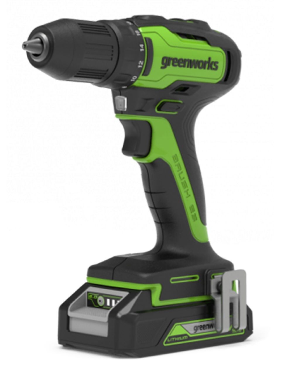 Дрель-шуруповерт аккумуляторная Greenworks 3704007UA, 24V, c 1хАКБ 2 Ач и ЗУ в кейсе