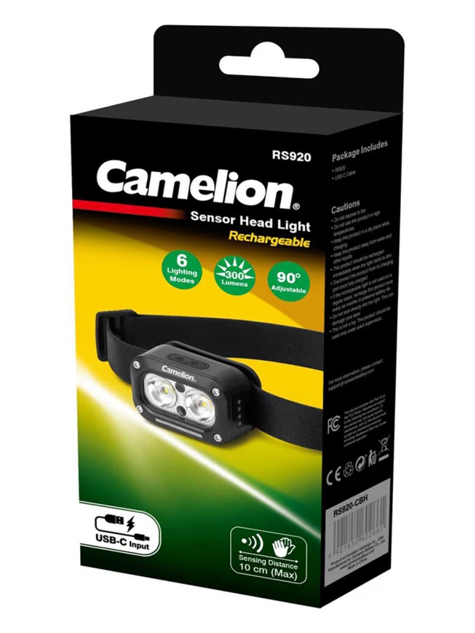 Перезаряжаемый налобный фонарь Camelion RS920-CBH
