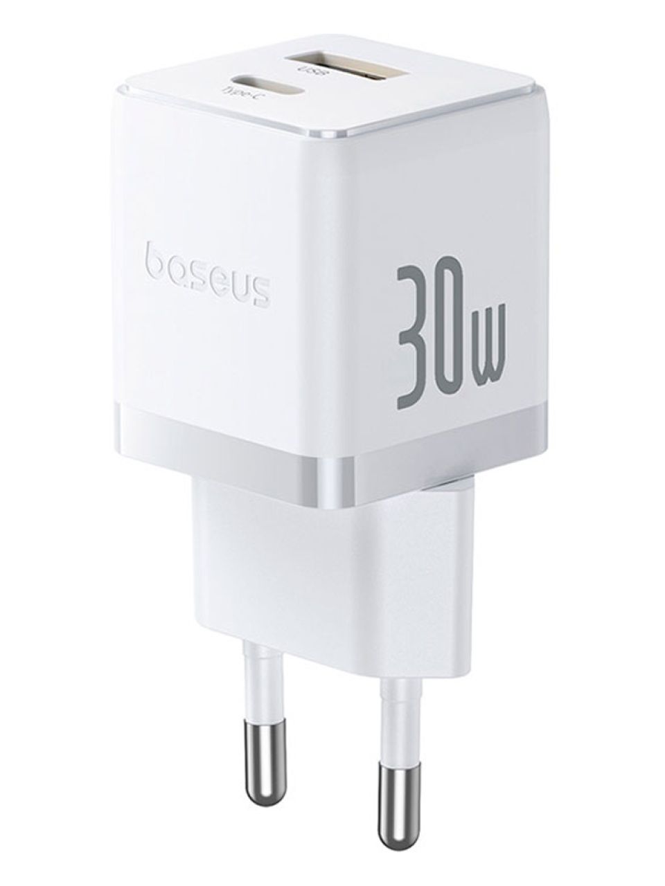 Адаптер питания Baseus Palm C+U 30W White( в комлпекте кабель Type-c) (P1011160A213-01)
