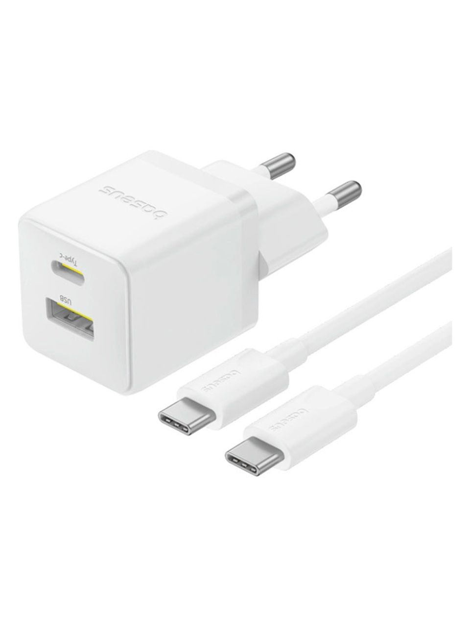 Адаптер питания Baseus Palm C+U 30W White( в комлпекте кабель Type-c) (P1011160A213-01)