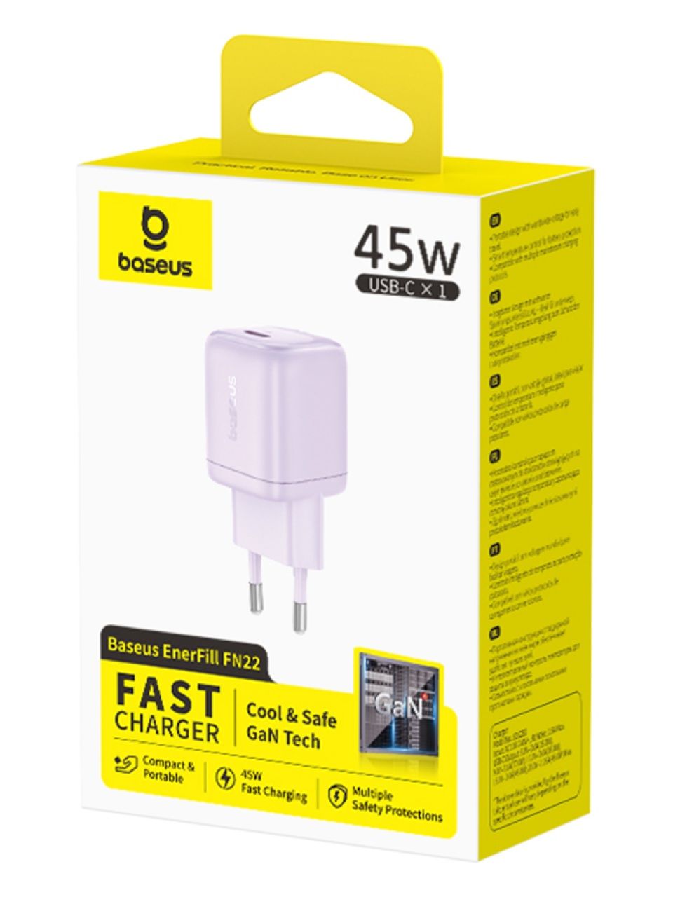 Адаптер питания Baseus FN22 1C 45W EU Nebula Purple (E0123303)